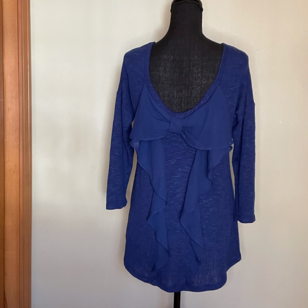 Navy sweater with bow back detailing